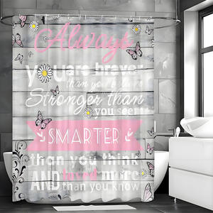 Cortina <span class=keywords><strong>de</strong></span> Ducha Plegable <span class=keywords><strong>de</strong></span> Poliéster Grueso con Impresión Personalizada, 180x180cm, Impermeable, con 12 Ganchos, Ecológica, Antimoho, Diseño 3D - Product Image 5