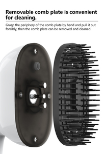 Nuovo design a vapore con acqua a vapore 3 in1 spazzola per capelli fumante 2 In 1 vibrazione rossa Led luce calda crescita pettine - Product Image 4