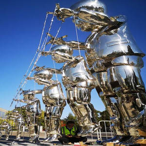 Escultura Moderna de Animales Senzhao, Escultura de Ciervo Personalizada Moderna, Artesanía de Metal, Estatua de Arte Grande - Product Image 1