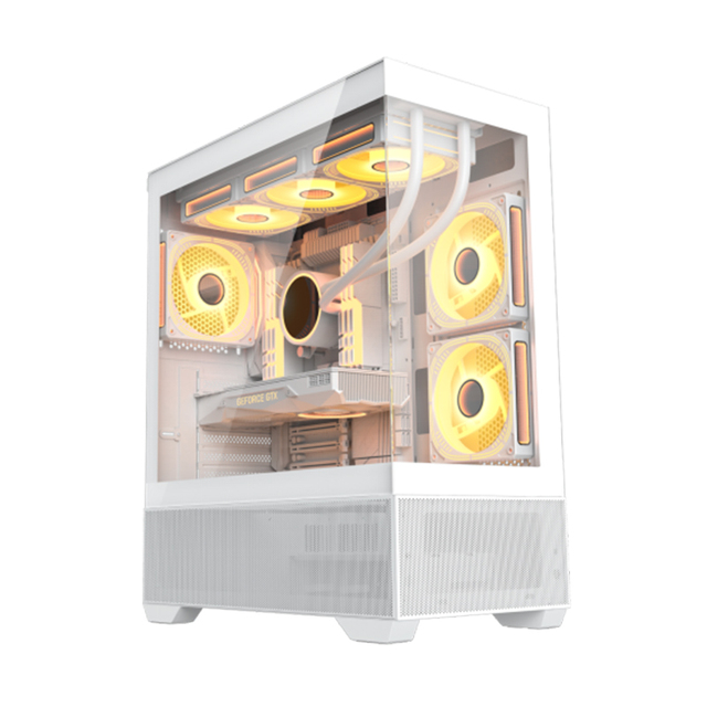 JERTECH Factory White MATX Mid Tower Gamer Case Micro Desk Tempered Glass Computer Cabinet Chassis PC Gaming Computer Case