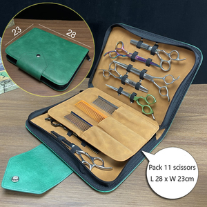 Usine en gros logo personnalisé 11 pièces sac de ciseaux de <span class=keywords><strong>coiffeur</strong></span> outils de barbier mallette de rangement grande capacité coupe sac de cisaillement de cheveux - Product Image 2