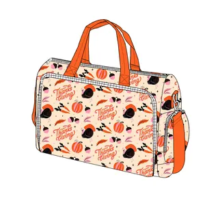 2023 Modelos mais recentes Thanksgiving Day Print Tote Impermeável Mommy Travel Baby Fraldas Bag Set Mommy Bags