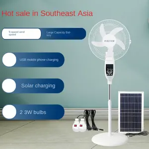 Пользовательские 16 дюймов пользовательские солнечные перезаряжаемые вентиляторы перезаряжаемый вентилятор стоячий вентилятор солнечная забава с батареями