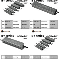 En promotion : Bande lumineuse LED extérieure étanche 12/24V 300W à intensité variable, alimentation et alimentation moteur étanches à la pluie IP67 100V 24V
