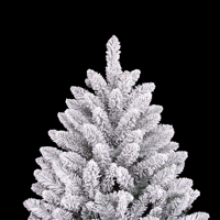 Sapin de Noël floqué UMIND sur mesure, en PVC blanc givré, avec support métallique, pour décoration intérieure des fêtes