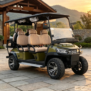 Voiturette de golf électrique à 4 roues avec coque en fibre de verre anti-UV et siège en cuir hautement élastique pour les opérations quotidiennes dans les parcs touristiques - Product Image 1