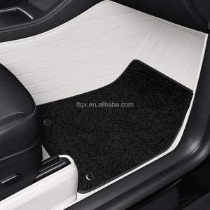 Ensemble de tapis de voiture 5D d'affaires épaissi imperméable de luxe tapis de voiture avant arrière pour <span class=keywords><strong>Tesla</strong></span> modèle Y/<span class=keywords><strong>3</strong></span>/<span class=keywords><strong>S</strong></span>/X tapis de sol de voiture personnalisé - Product Image 2