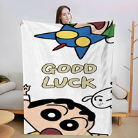 Nouvelle couverture en flanelle de fibre de polyester tissée de style dessin animé et anime, imprimée numériquement, couverture de climatisation toute saison