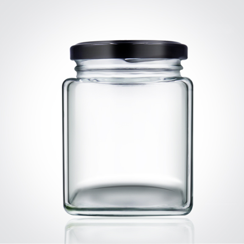 Wholesale Square Honey Glass Jar Jam