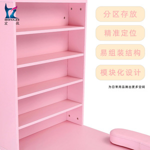 Table à ongles rose Hongzi avec rangement et collecteur de poussière pour usage en salon - Product Image 1