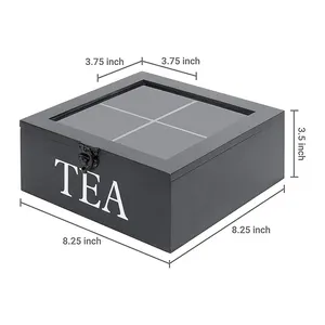 Custom naturale di bambù scatola di tè con tè cassetto petto di stoccaggio