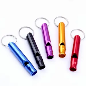 Benutzer definiertes Logo Mini Aluminium legierung Pfeife Schlüssel ring Schlüssel bund für Outdoor-Notfall Überleben Sicherheit Sport Camping Jagd