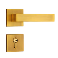 2025 ensemble de poignée de serrure de porte intérieure personnalisée avec bouton carré en laiton doré mortaise Design moderne pour hôtels en noir blanc gris