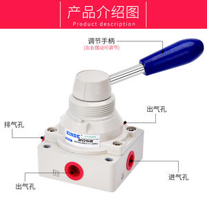 Válvula Neumática Manual de Tres Posiciones y Cuatro Vías 4HV210-08, Nuevo Filtro de Aire Industrial con Conexión Roscada - Product Image 4