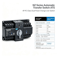 Interrupteur de transfert automatique CHINT NXZHBN 6A-125A 3P PC 6kA-10kA Protection intérieure IP20 Certifié CE CB CCC RS-485 Transfert en 1,4s