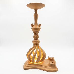 Chicha spirale innovante imprimée en 3D avec éclairage LED d'ambiance de luxe, design moderne en bois, pour clubs et décoration intérieure - Product Image 6