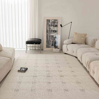 Tapis à poils courts fabriqué à la machine 160 x 230 cm, motif crème moderne, en stock, pour salon, chambre, tapis de canapé