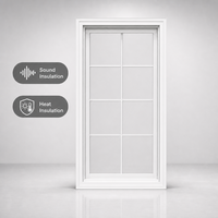 Fenêtre à grille en verre encadrée d'aluminium, fenêtres pour maisons, isolation phonique et thermique, adaptées aux maisons et villas auto-construites