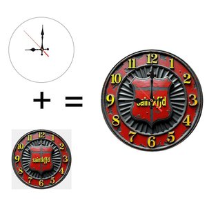 Round Wooden <b>Wall</b> <b>Clock</b> Antique Rustic 25x25Cm Home Living Room Decor - Product Image 6