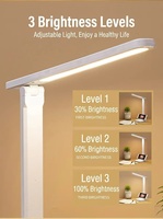 Lampe de bureau rechargeable par USB, LED, trois températures de couleur, 800 mAh, lampe de lecture, lampe de table pliable pour l'apprentissage