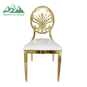 Silla de Banquete de Metal Dorado de Lujo Wayon, Silla de Comedor Moderna con Respaldo Sólido de Acero Inoxidable, Tapicería de Esponja, para Sala de Estar o Apartamento - Product Image 2