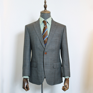 Mtm Phong Cách Anh Tùy Chỉnh Mens Phù Hợp Với 100% Len bespoke Thợ May Thực hiện Cấu Trúc Mạnh Mẽ Màu Xám Kiểm Tra Phù Hợp Với Cho Thợ May Cửa Hàng 2 Mảnh Thiết Lập - Product Image 1