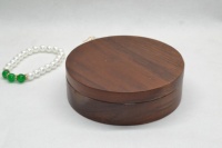 Boîte ronde de luxe en bois de noyer faite à la main pour le stockage de bijoux boîte-cadeau pour bracelets colliers bagues bois noir et bambou