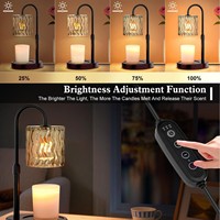 Lampe chauffante à cire fondante sans flamme, style médiéval, avec minuterie, intensité réglable et hauteur ajustable, pour salon, chambre et bureau