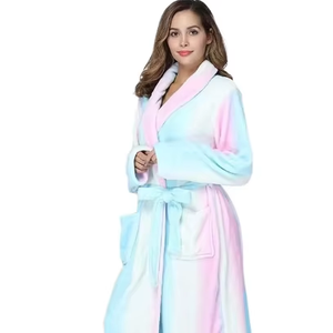 Unisex Coral Fleece Pluffy Velours Bademantel XL Größe Soft Touch Benutzer definiertes Logo <span class=keywords><strong>OEM</strong></span> <span class=keywords><strong>ODM</strong></span> Thermal Spa Robe Set für Zuhause Herbst Frühling - Product Image 1
