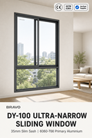 Fenêtre coulissante double vitrage moderne sur mesure pour extérieur, en alliage d'aluminium, insonorisée, à haute efficacité énergétique, pour villa, balcon, maison