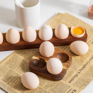 Acacia Wood Egg Storage Box Divided Design <b>Kitchen</b> Freshness Preservation Minimalist Style - Product Image 4
