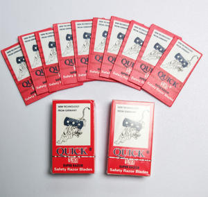 Heetverkopende superkwaliteit scheermesjes met drie gaten, dubbele snede, met Quick Tiger-design, zwart. Productcategorie. - Product Image 2