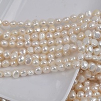 Chaîne de perles d'eau douce cultivées de qualité supérieure, forme baroque, 9-10 mm, grade AA+