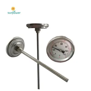 80mm black steel brass internal bottom connection pressure gauge thermometer