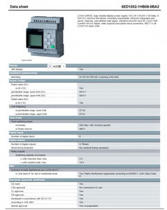 Contrôleur PLC S-IEMENS neuf d'origine 6ED1052-1HB08-0BA2 8/4 I/O DC20.4V-28.8V Ethernet/Profinet/UDP 1 Mo de mémoire - Product Image 2