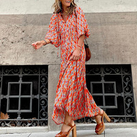 Robe de plage bohème à manches courtes, tenue d'été pour femmes, vente en gros, nouvelle collection 2020