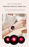 Montre connectée ronde G34 pour femmes, surveillance de la santé, avec certifications CE, FCC, RoHS, étanche IP68, appels Bluetooth, montre connectée sportive pour femmes