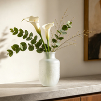 Vase à fleurs en verre de style nordique, vase transparent moderne en relief pour la décoration de table de salon, vente chaude