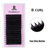 Extensions de cils individuelles Lymeebeauty, courbure C, vison, 0,07 mm, noir mat, boîte d'emballage, logo de la marque, fabrication artisanale, végan, sans cruauté