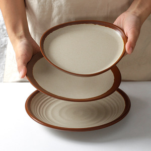 Xiangyuan Meimei <b>melamine</b> round commercial bone <b>plate</b> restaurant restaurant hot pot restaurant dish creative retro tableware - Product Image 2