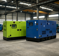 Générateur diesel électrique insonorisé de type conteneur ouvert ou silencieux de 100 kVA, 200 kVA, 300 kVA, 500 kVA, 800 kVA, 900 kVA, 1250 kVA, 1500 kVA