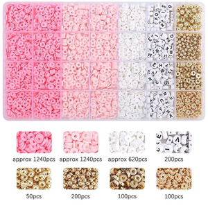 <b>Diy</b> Beaded Jewelry Making <b>Kit</b> 19x13x2cm With Elastic Thread Scissors For Children Ages 7-12 - Product Image 2