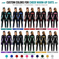 Set Pemanasan Cheerleading Starburst Rhinestone Warna Teal Hitam Jaket Full Zip Custom dengan Cetakan Anti-Luntur untuk Tim Cheerleading
