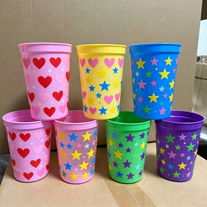 Gobelets de stade réutilisables en plastique PP dépoli de 1 mm, 350 ml (16 oz), avec logo, pour mariage, blanc, 12 oz, faible MOQ, pour bière, La Boda, Noël - Product Image 1