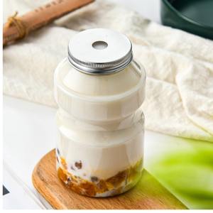 Internet-Famous Happy <span class=keywords><strong>Duo</strong></span> 500ml Tasse à thé et à café au lait PET jetable avec bouchon à vis Impression de logo personnalisé - Product Image 3