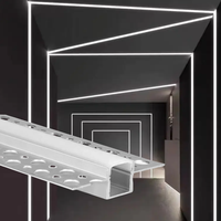 Profilé LED en aluminium noir encastrable à fente en T 60*13mm avec diffuseur blanc, idéal pour le plâtre - Vente chaude