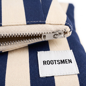 Makeup Pouch Necessaire Cotton Canvas Stripe Flat <b>Clutch</b> Slim Cosmetic Bag Custom Logo Print OEM ODM BSCI - Product Image 4