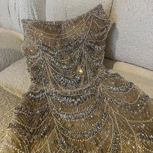 ชุดราตรีออกงานหรูหราทรงเอไลน์ประดับลูกปัดระยิบระยับ ยาวกรอมพื้น ระบายอากาศได้ดี รุ่น S0588N สินค้าขายดีใหม่ล่าสุด - Product Image 6