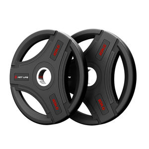 工場卸売ゴム製ウェイトプレート高品質滑り止め一体型鋳造厚型トレーニングバーベルプレート - Product Image 4