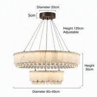 Luminaire suspendu en alabâtre espagnol sur mesure OEM, grand modèle, en laiton doré, pour projet commercial